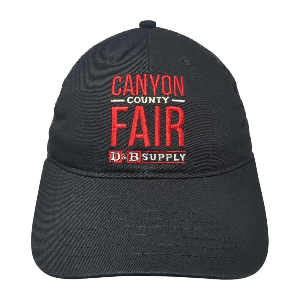 Canyon County Fair D&B Supply Trucker Hat Black One Size Adjustable Mesh Back